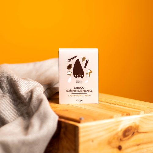 Choco bučine sjemenke u bijeloj čokoladi s cimetom 500 g (Pakiranje 5 KOMADA)